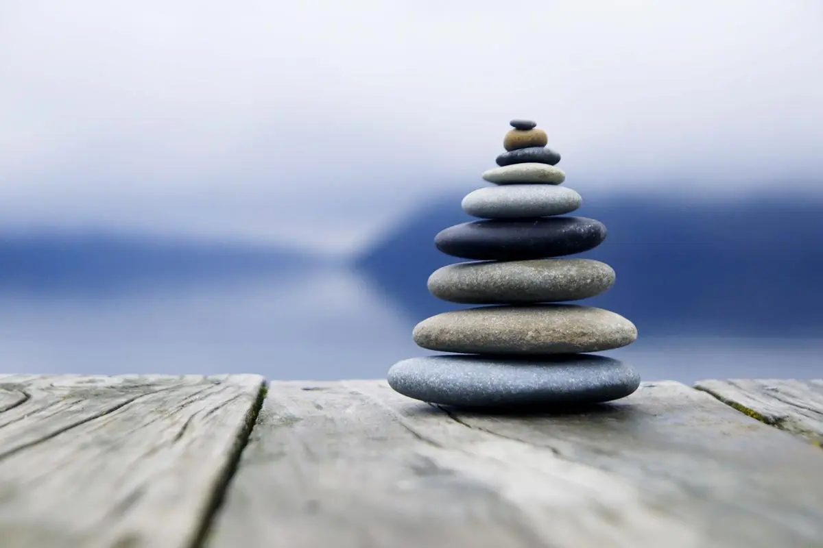 Stacked stones symbolizing balance, harmony, and stability.