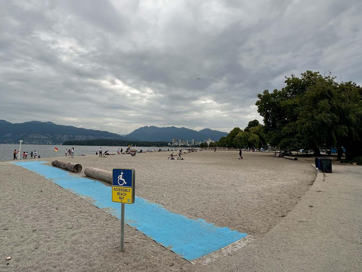 Wheelchair-accessible beach mat at Kitsilano Beach in Vancouver.