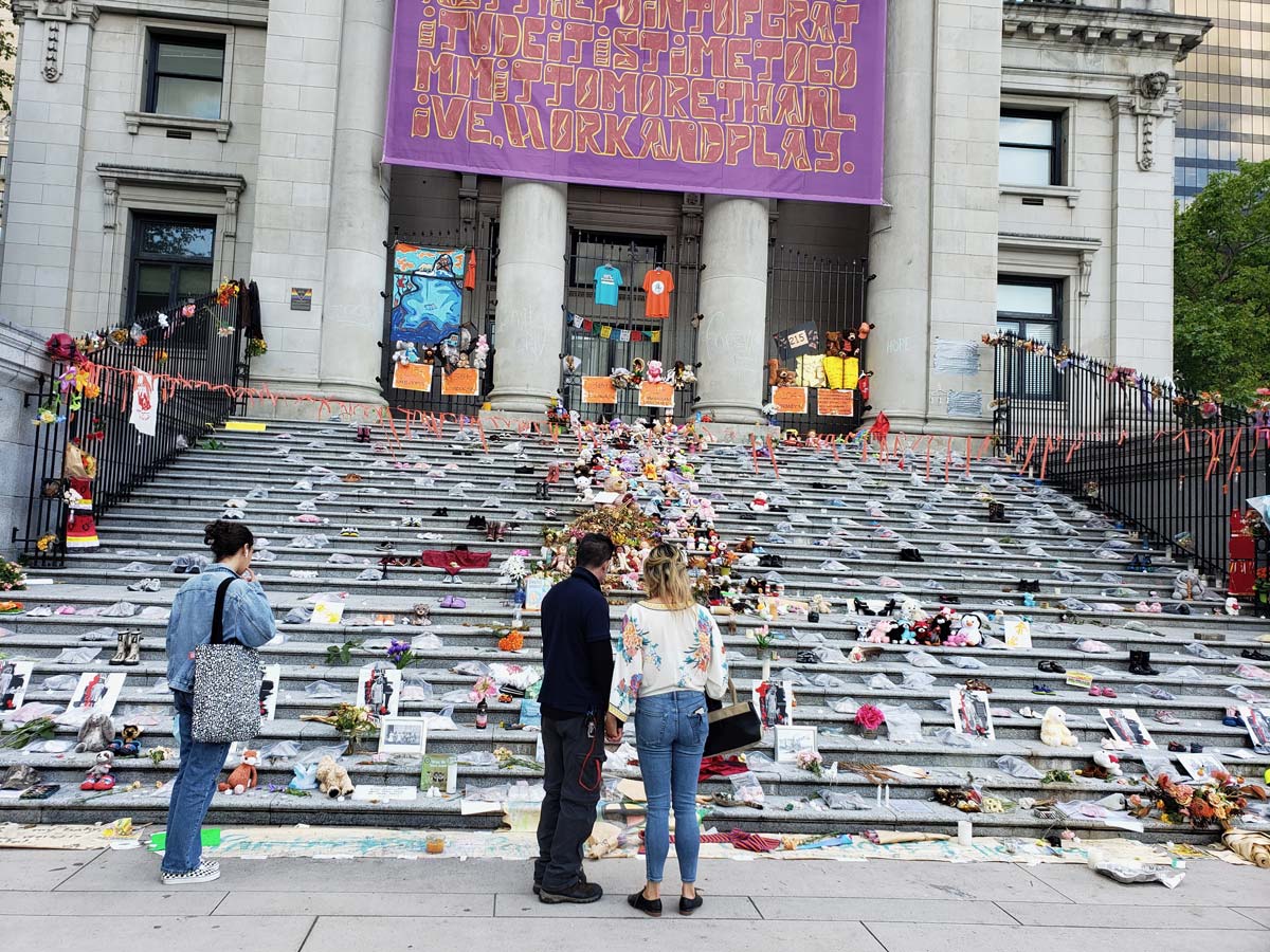 Memorial for Indigenous Children at Robson Square.