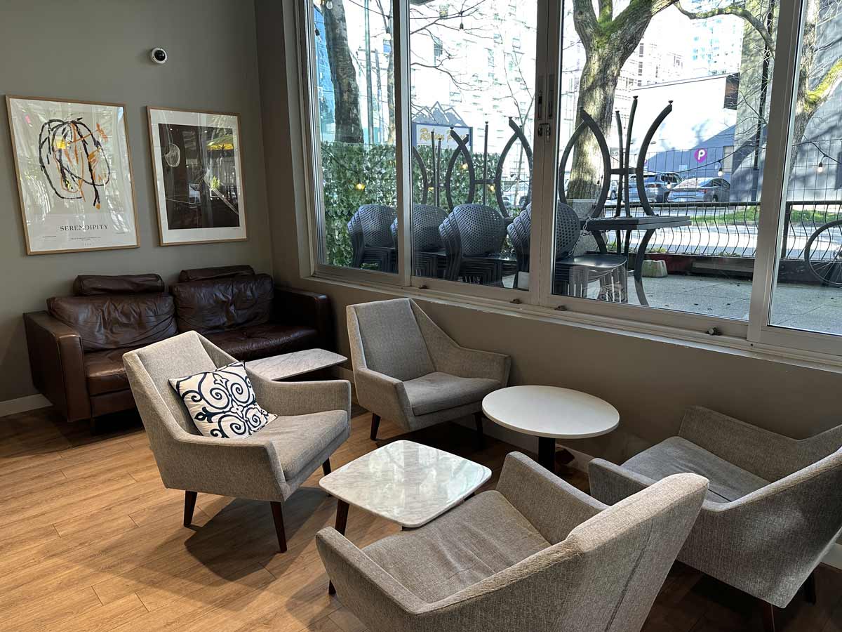 Cozy Seating Area at Blenz Coffee.