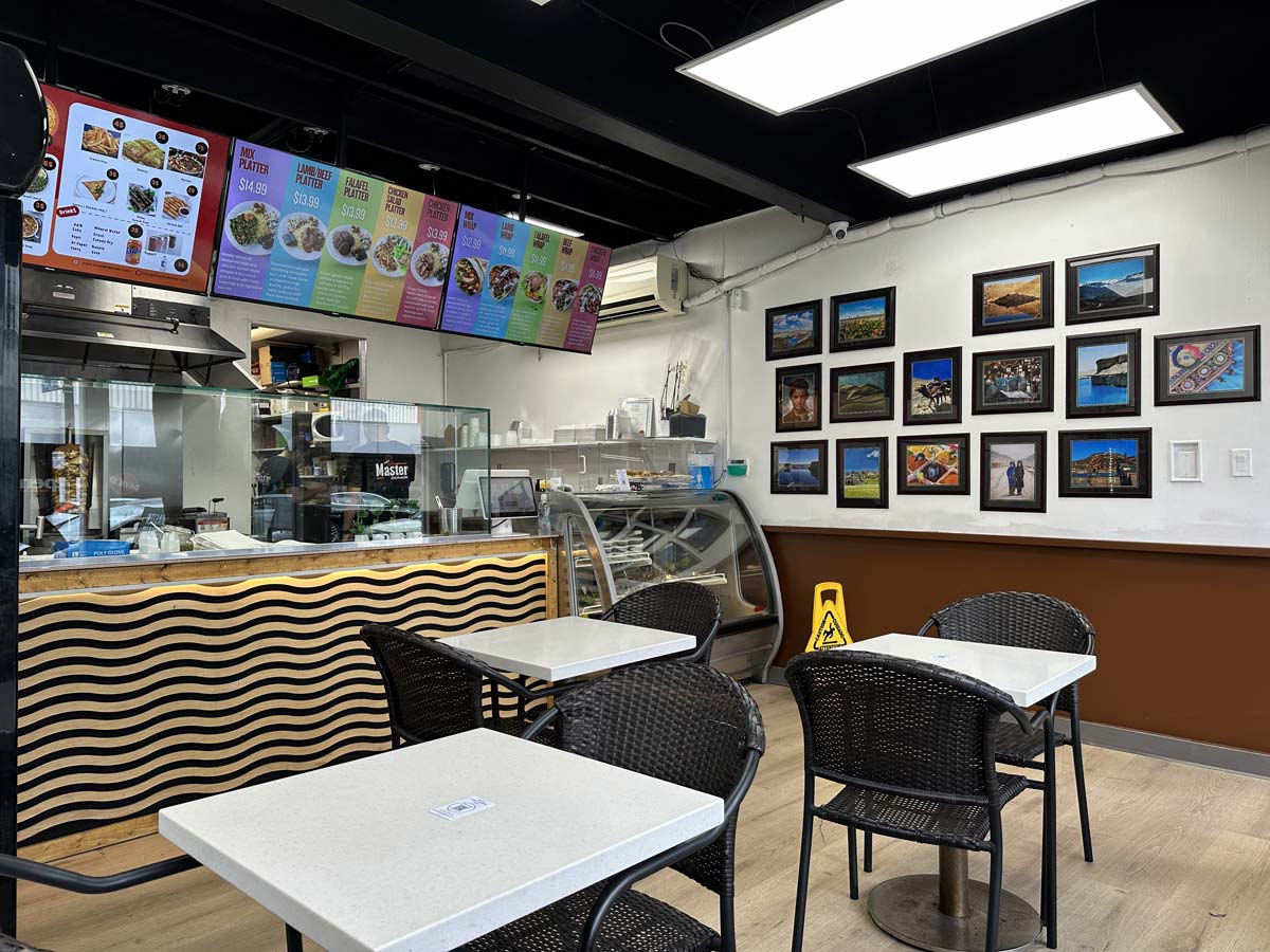 Cozy Interior and Menu Display at Donair Master on Davie Street.