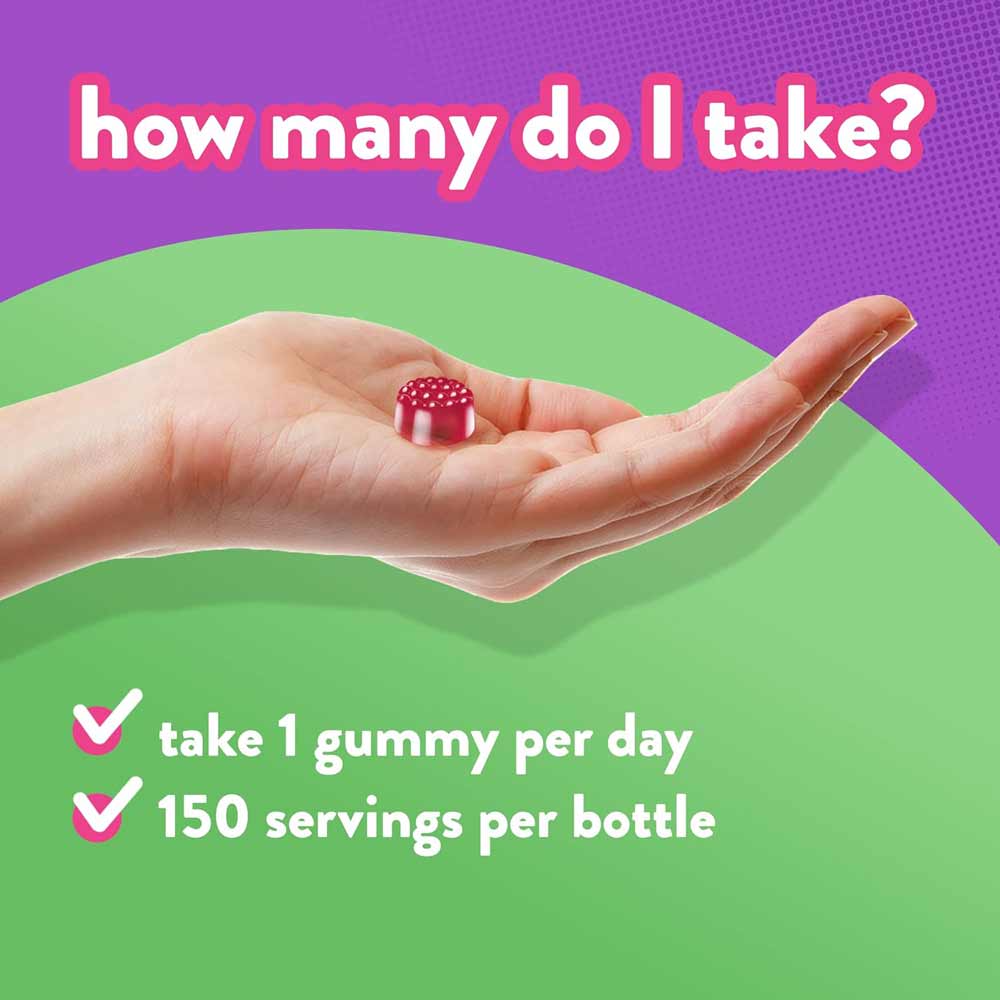 Vitafusion D3 Gummies 1000 IU, 150 Ct, 5 Mo Supply.