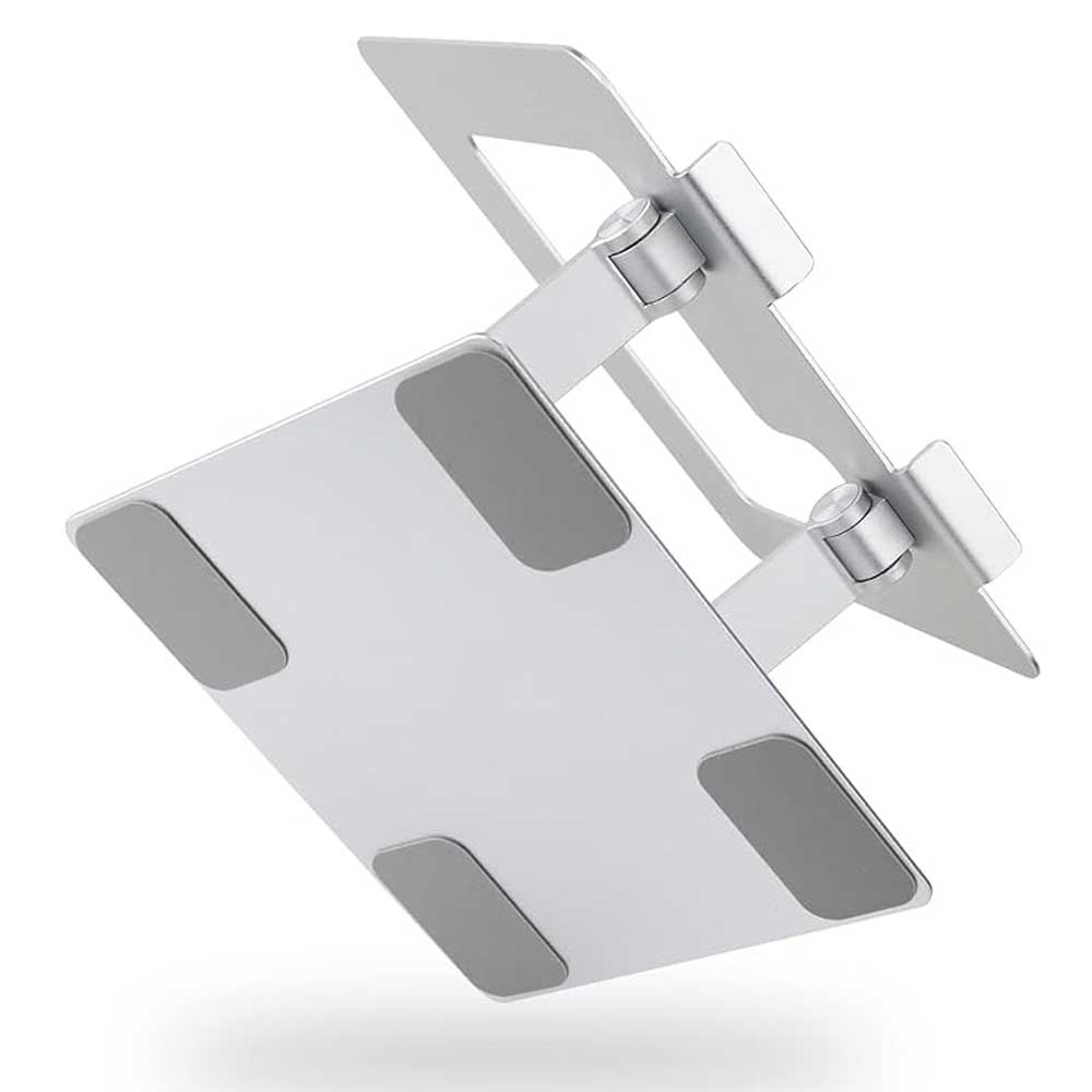 Bottom of the laptop stand showing anti-slip rubber feet for grip.