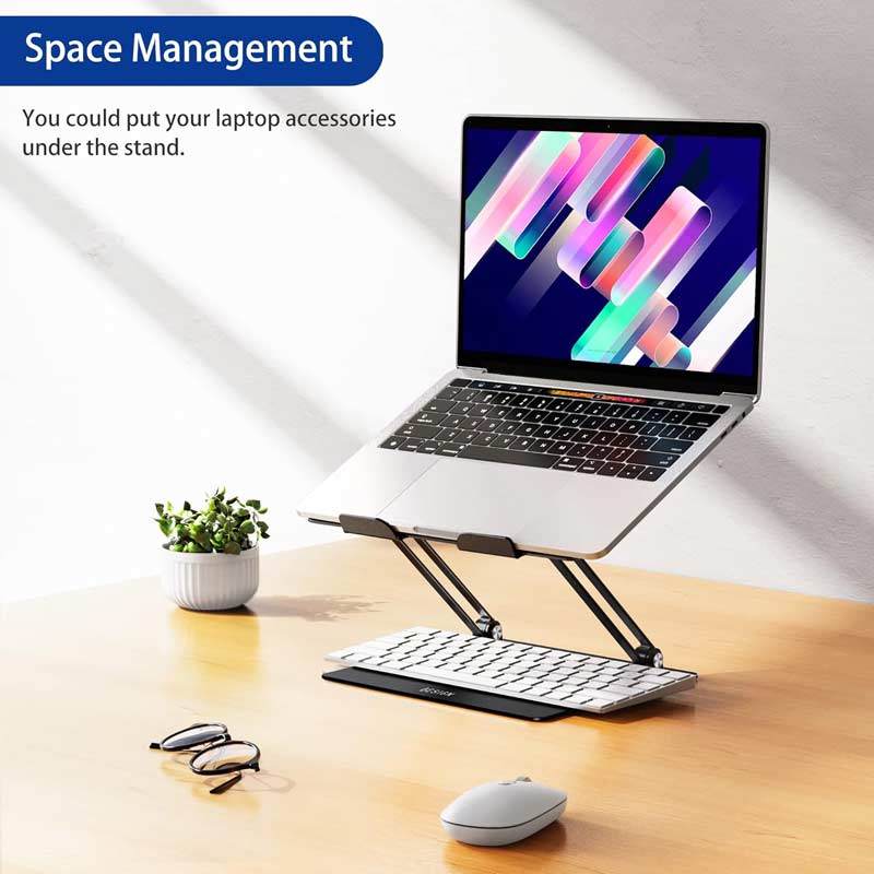 Laptop Stand with Space-Saving Design.