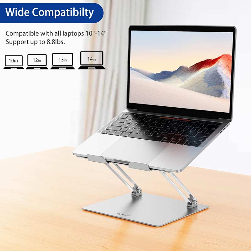 Laptop Stand Compatible with 10–14 Inch Devices.
