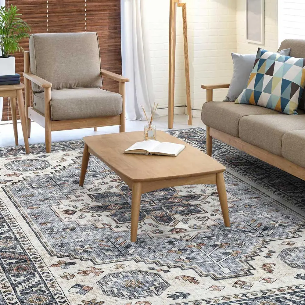 Mcadore 9'x12' Vintage Washable Rug - Soft &amp; Stylish Home Rug - Image 5