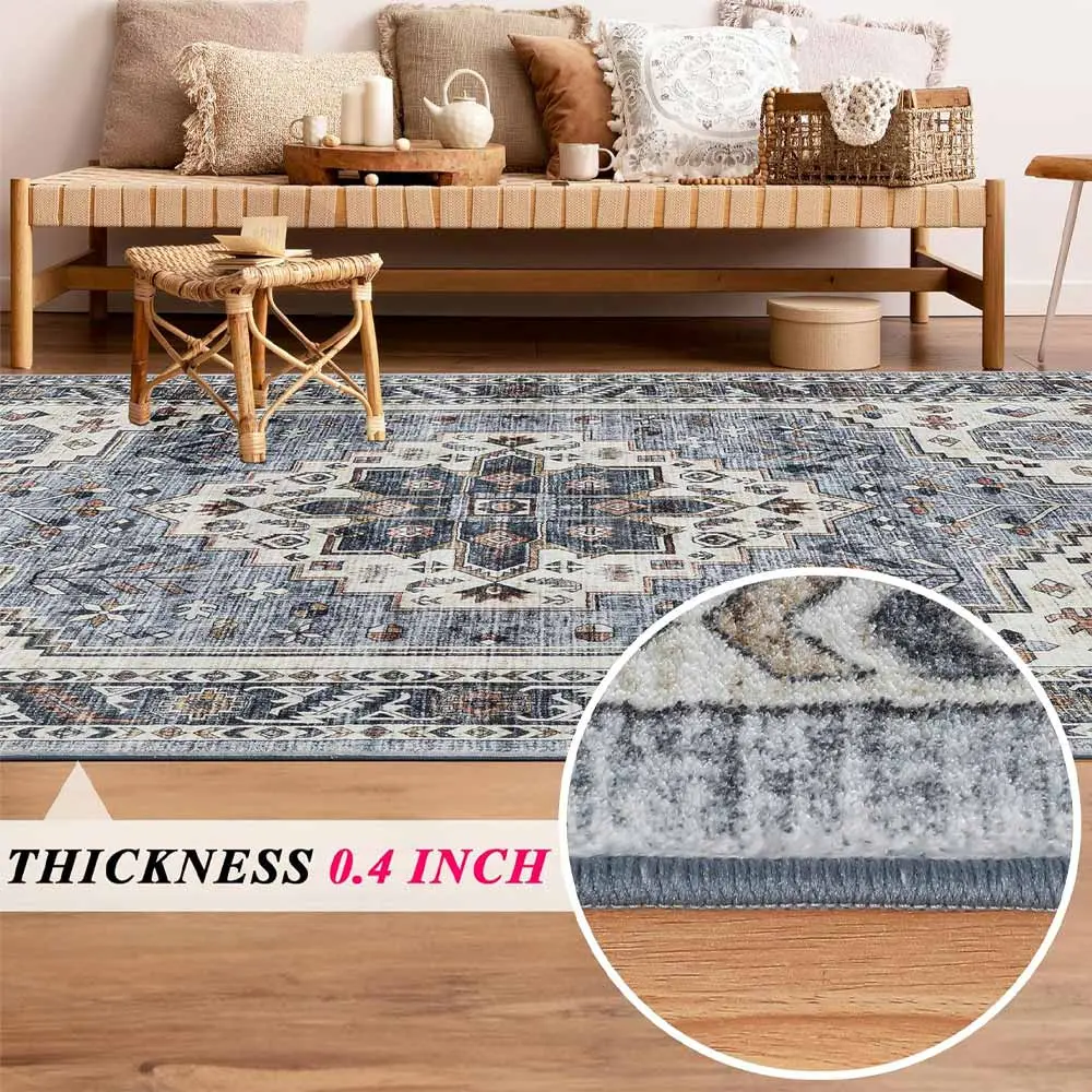 Mcadore 9'x12' Vintage Washable Rug - Soft &amp; Stylish Home Rug - Image 6
