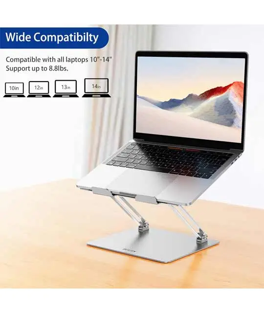 Ergonomic Adjustable Aluminum Laptop Stand – 10–14"