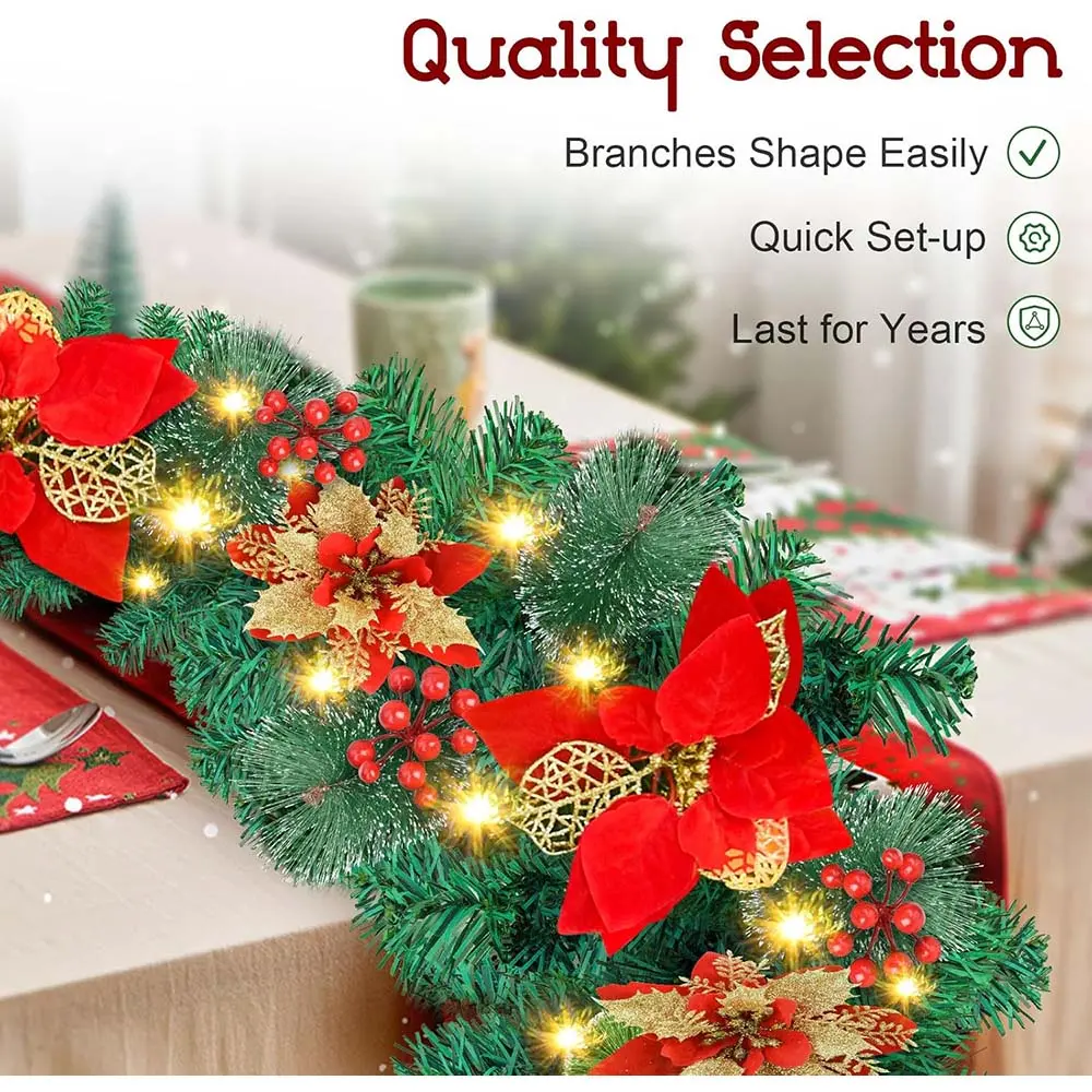 9ft Pre-Lit Christmas Garland with Lights
