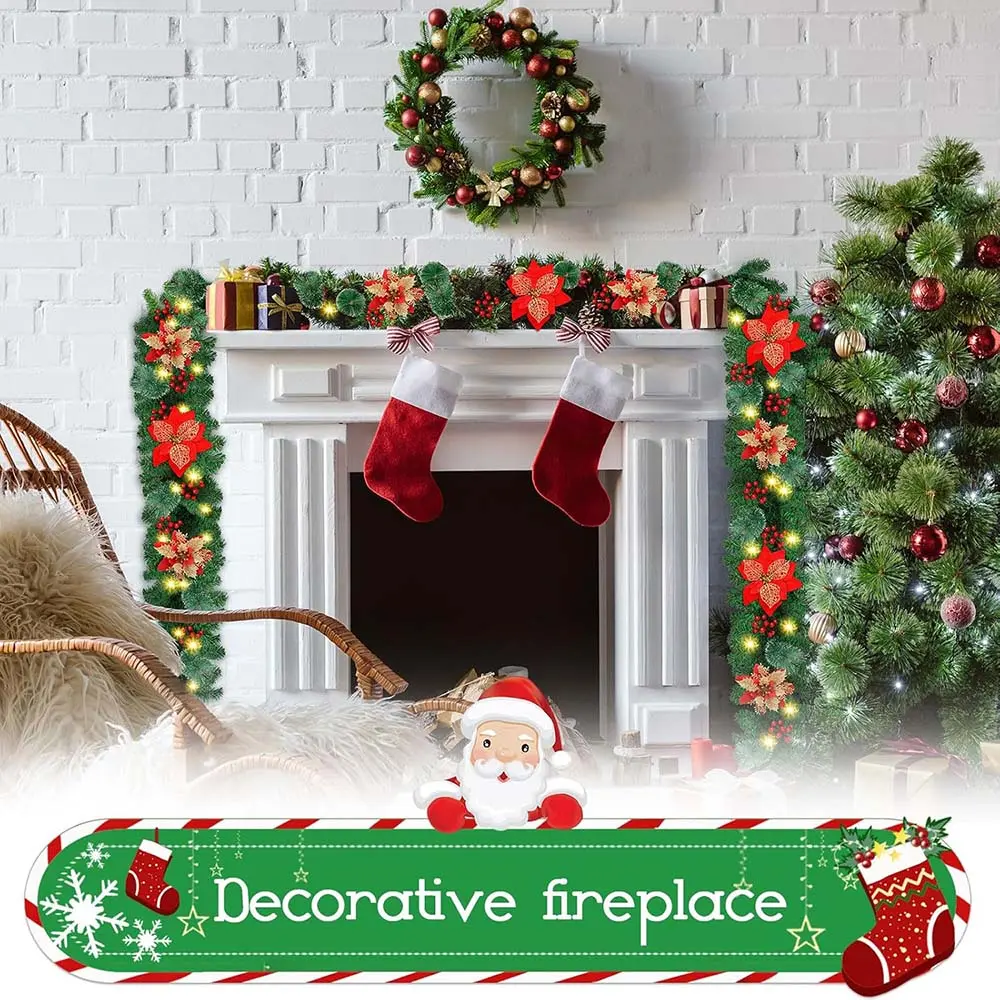 9ft Pre-Lit Christmas Garland with Lights