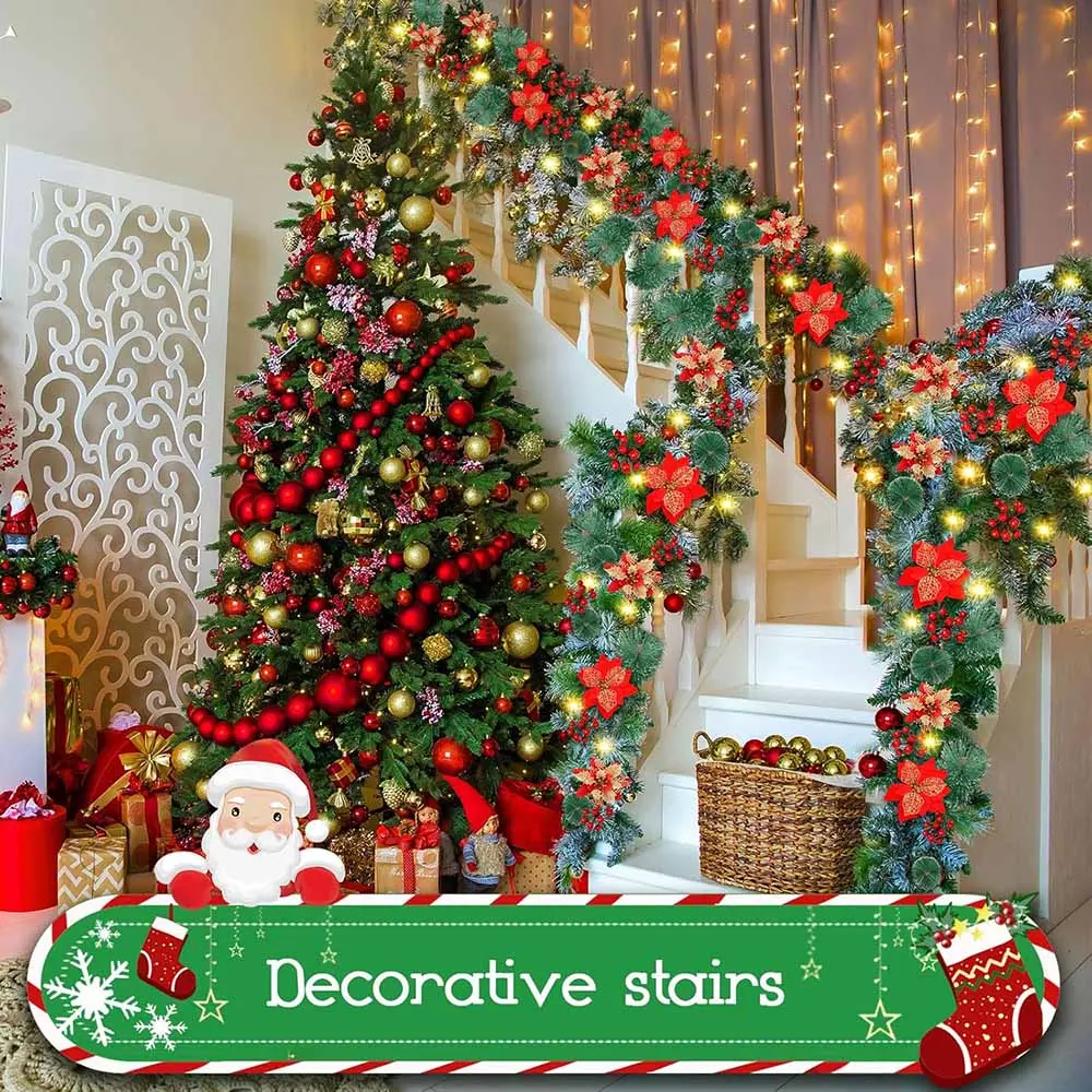9ft Pre-Lit Christmas Garland with Lights