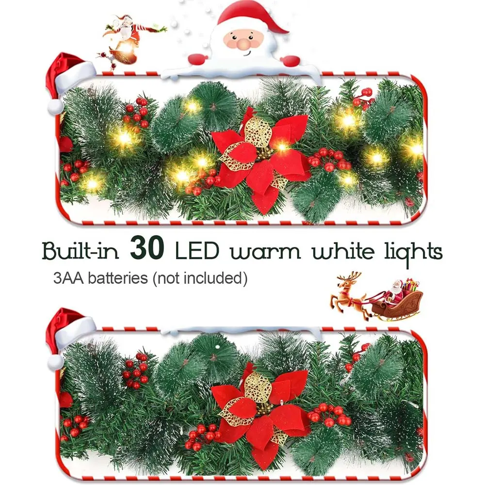 9ft Pre-Lit Christmas Garland with Lights
