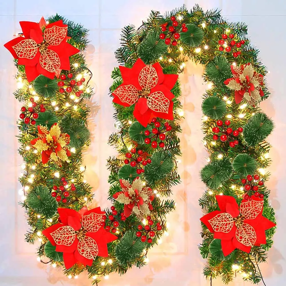 9ft Pre-Lit Christmas Garland with Lights